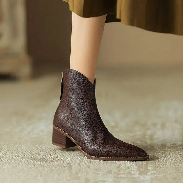 AMARA LEATHER ANKLE BOOTS