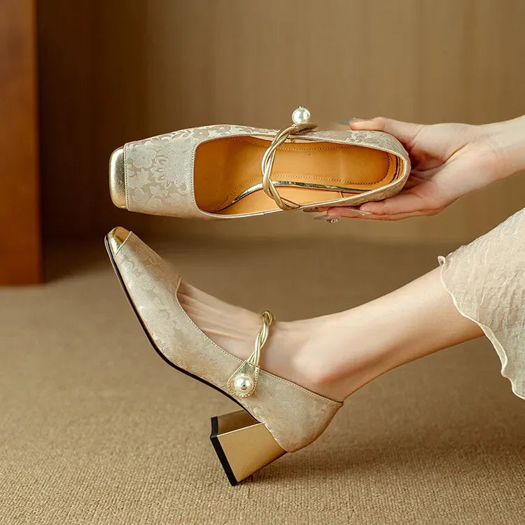 RIMINI PEARL STRAP HEELS