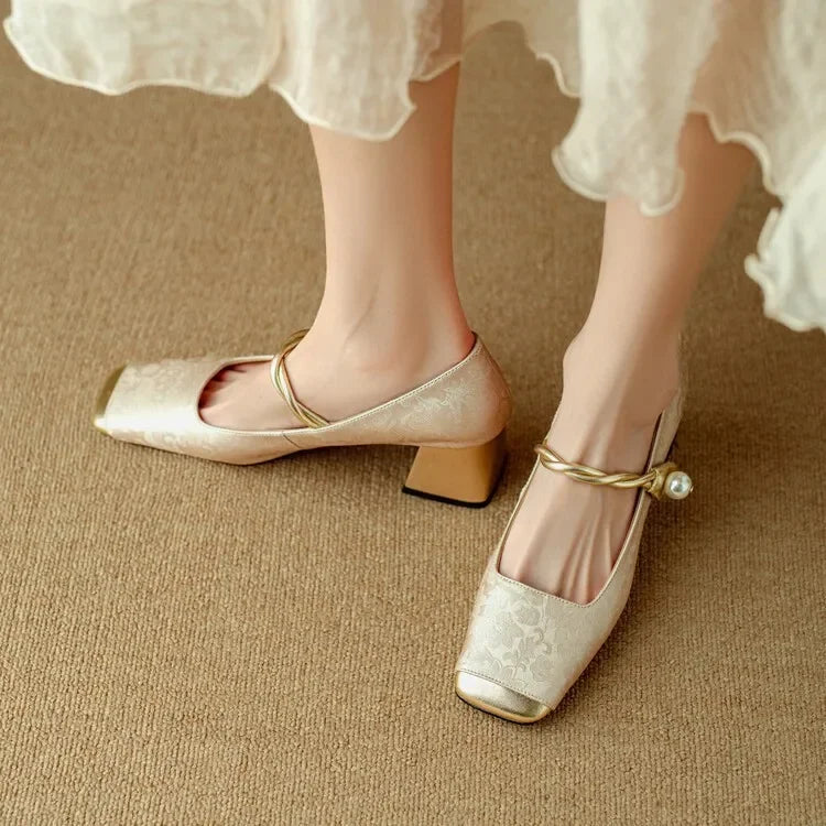 RIMINI PEARL STRAP HEELS