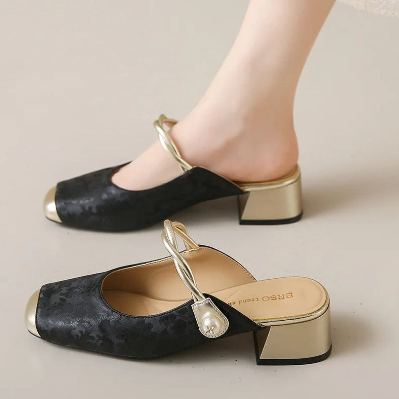 ISADORA PEARL STRAP MULES