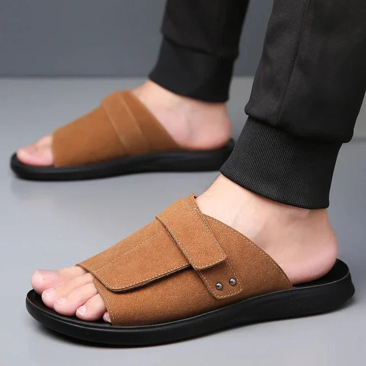 HOMESTEAD SUEDE SLIDES
