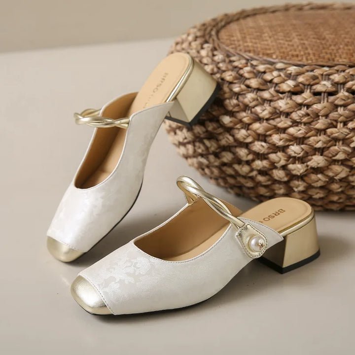 ISADORA PEARL STRAP MULES