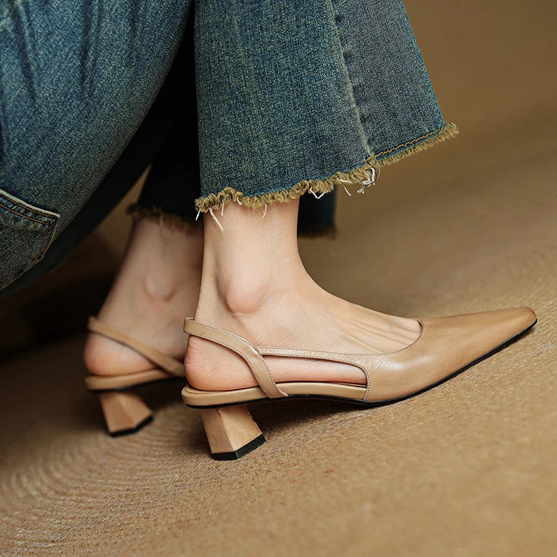LOREN GENUINE LEATHER HEELS