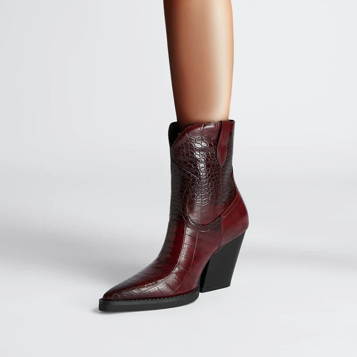 ALISON LEATHER ANKLE BOOTS