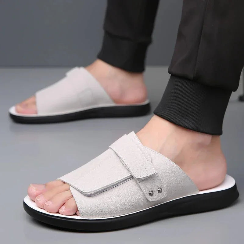 HOMESTEAD SUEDE SLIDES