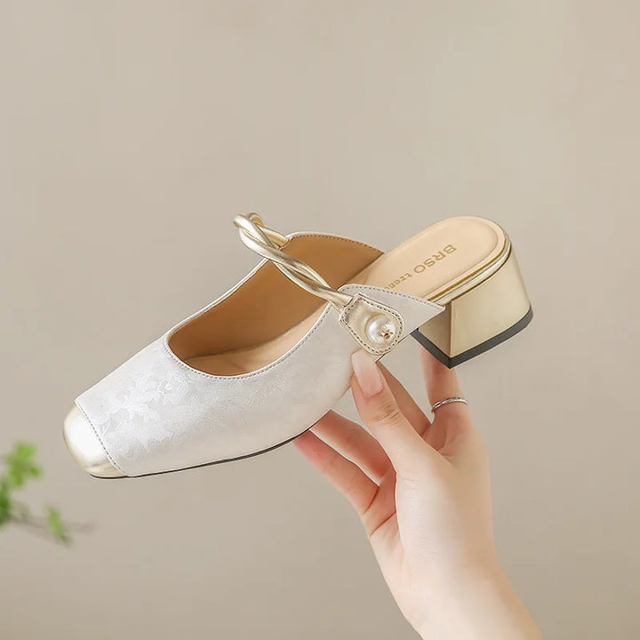 ISADORA PEARL STRAP MULES