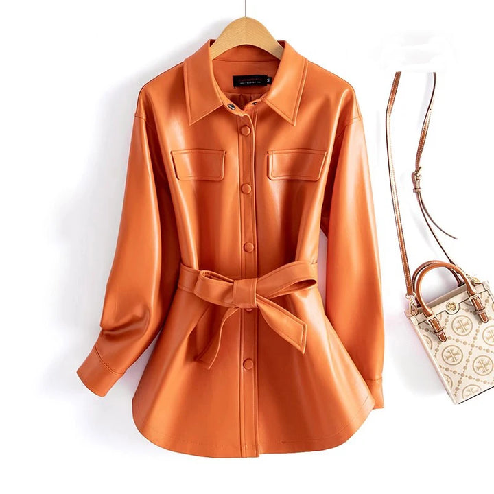 SILVIA LAMBSKIN LEATHER JACKET