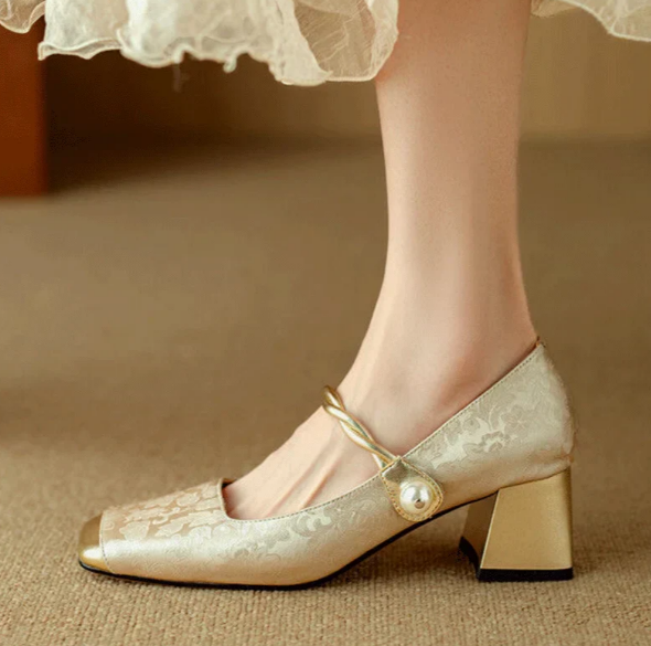 RIMINI PEARL STRAP HEELS