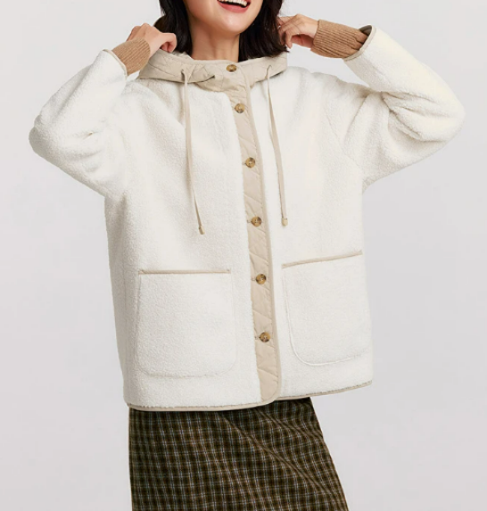 FAUX SHEARLING LAMB FUR JACKET