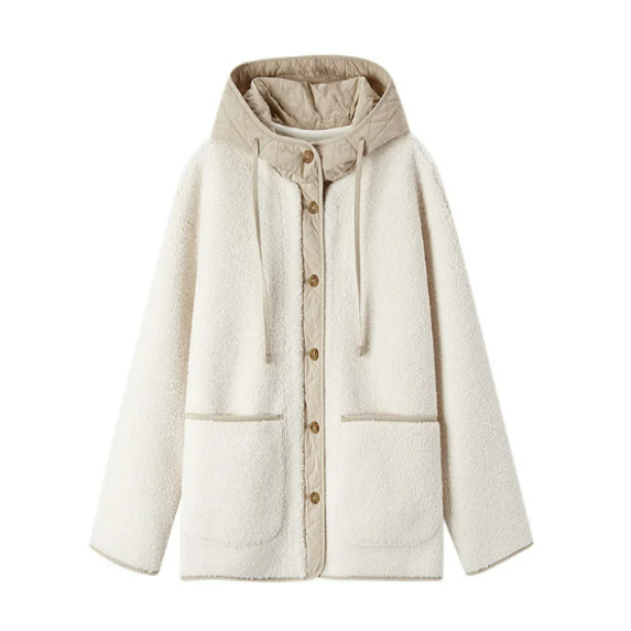 FAUX SHEARLING LAMB FUR JACKET