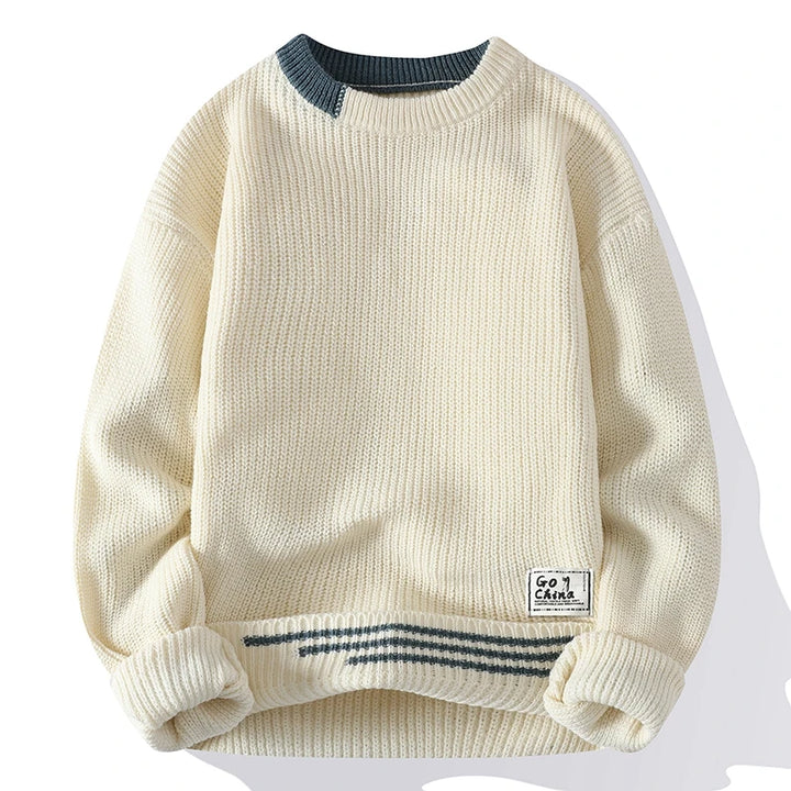 IVORY RIDGE KNIT SWEATER