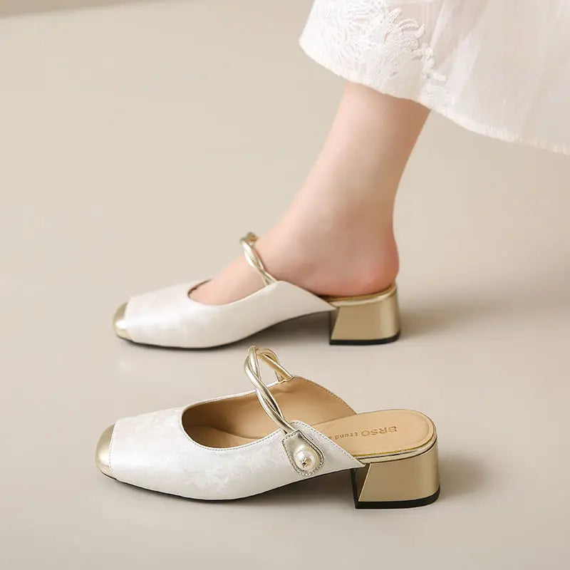 ISADORA PEARL STRAP MULES