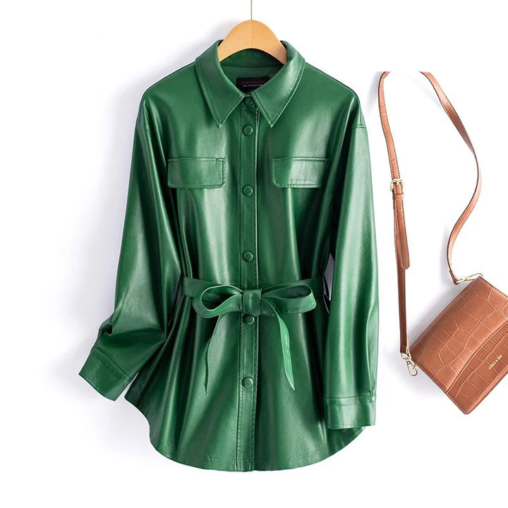 SILVIA LAMBSKIN LEATHER JACKET