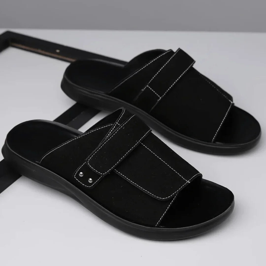 HOMESTEAD SUEDE SLIDES