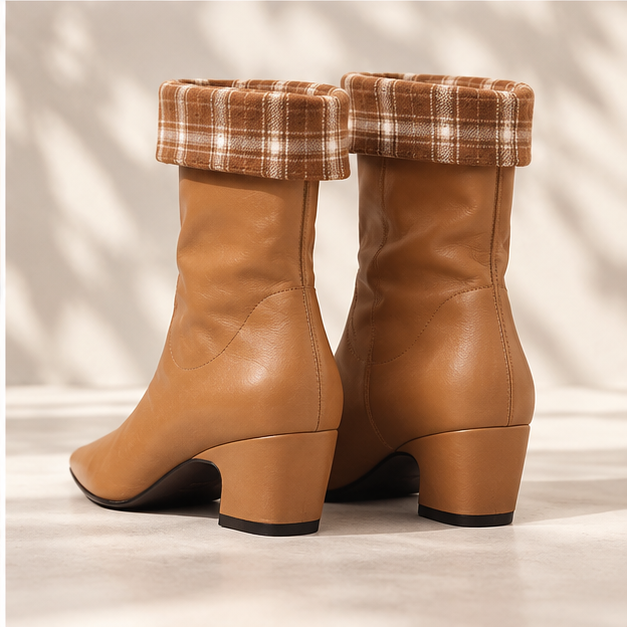 AVERY PLAID CUFF BOOTS