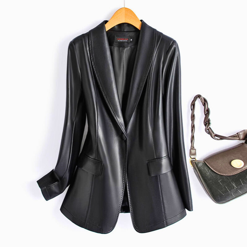 BOSS LADY LEATHER BLAZER