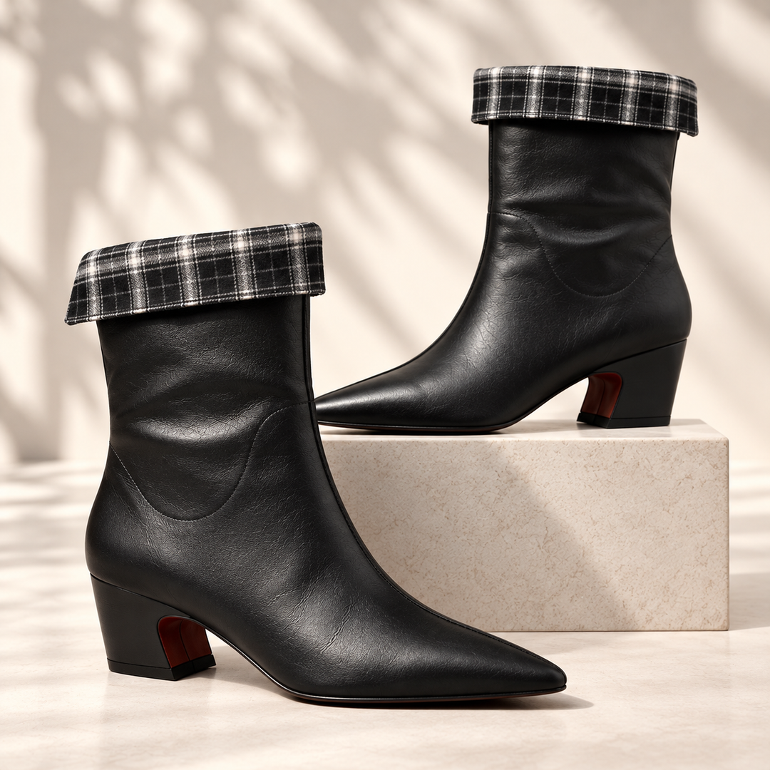 AVERY PLAID CUFF BOOTS