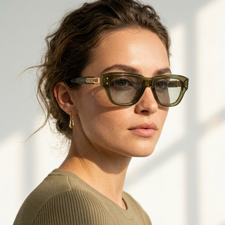 Halston Shades - Olive on model