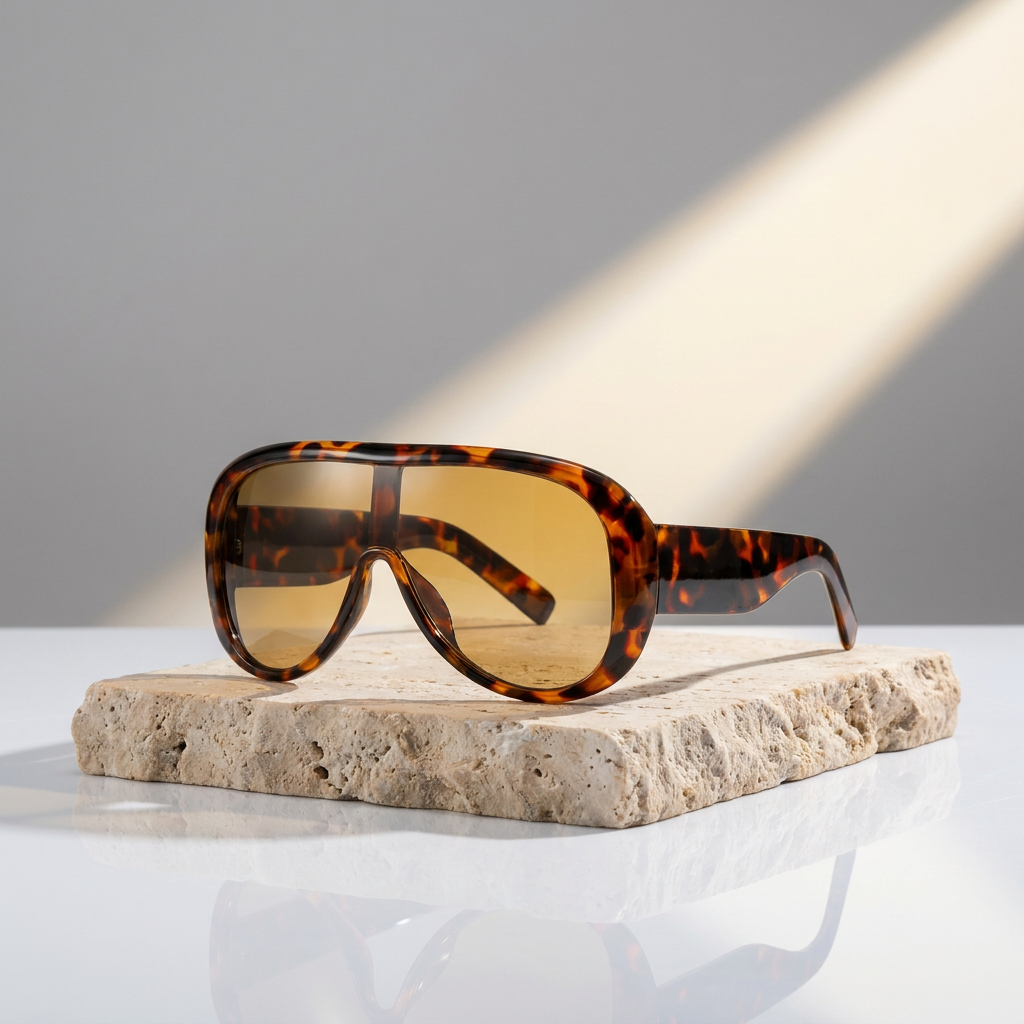 Margaux Sunglasses - Leopard on stone block