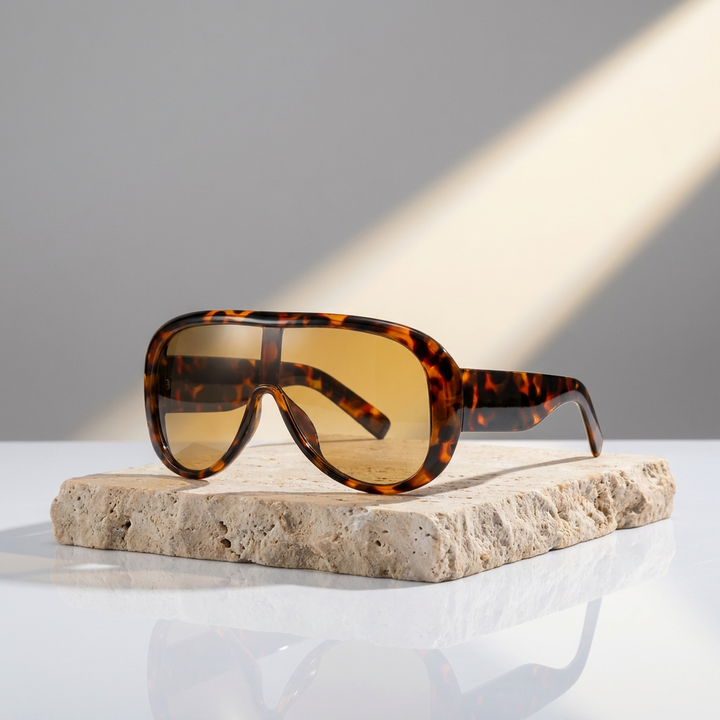Margaux Sunglasses - Leopard on stone block